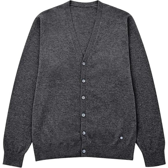 KVSS 100% Pure Cashmere Gray V-Neck Button Down Cardigan Large NEW! w/Gift Box - Picture 5 of 7